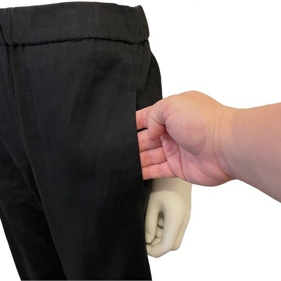 J. Jill Stretch Linen Blend Ankle Cuffed Pull On Pants in Black Size S - Picture 5 of 9